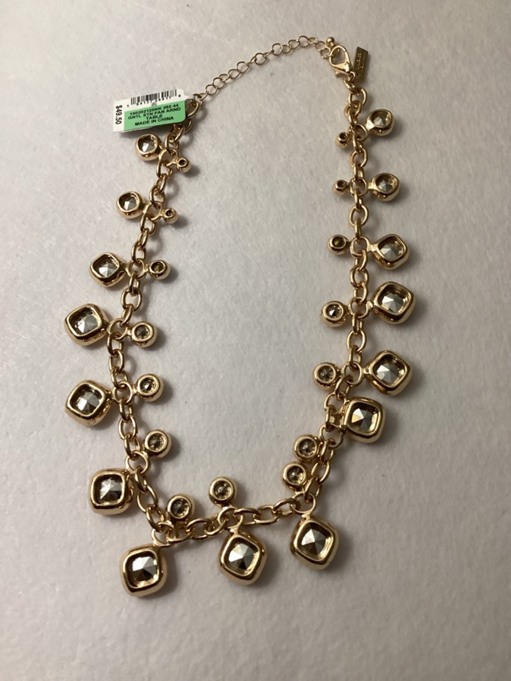 INC International Concepts Gold-Tone Necklace with Peach and Clear Crystals - Picture 4 of 9